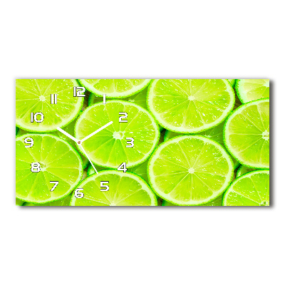 Nowoczesny zegar ścienny szklany Limonki