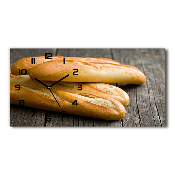 Glazen wandklok rechthoekig Baguettes