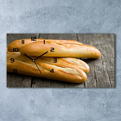 Glazen wandklok rechthoekig Baguettes