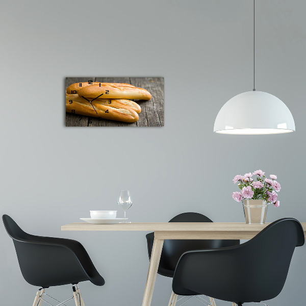 Glazen wandklok rechthoekig Baguettes