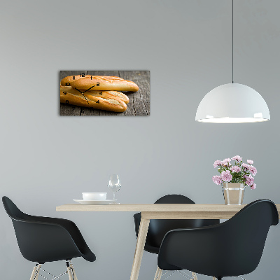 Glazen wandklok rechthoekig Baguettes