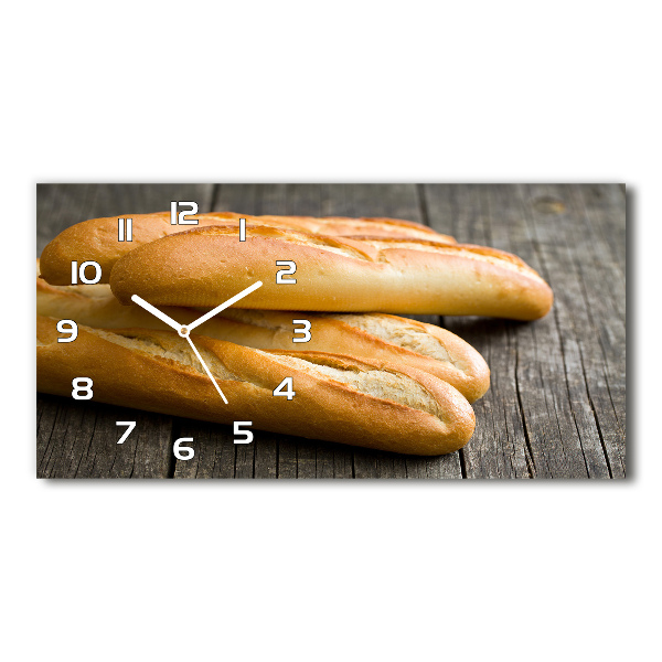 Glazen wandklok rechthoekig Baguettes