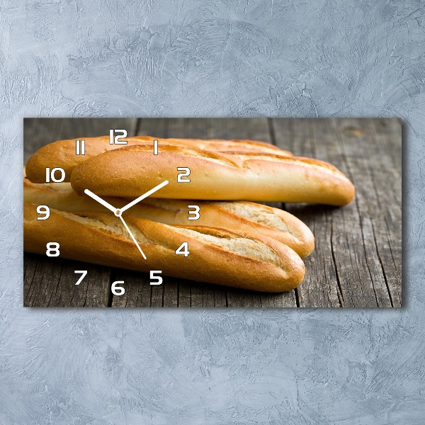 Glazen wandklok rechthoekig Baguettes