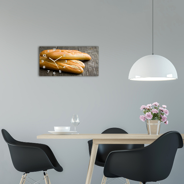 Glazen wandklok rechthoekig Baguettes
