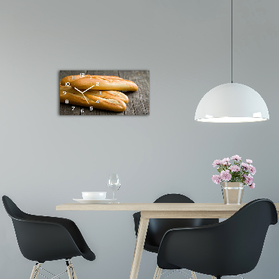 Glazen wandklok rechthoekig Baguettes