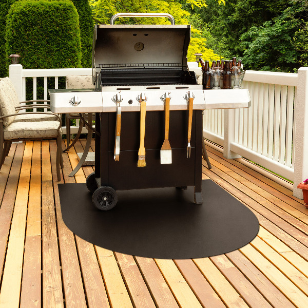 Plaat onder de barbecue Halfovale 100x100 cm