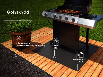 Plaat onder de barbecue Halfovale 100x100 cm