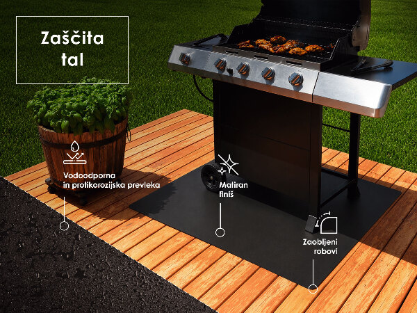 Plaat onder de barbecue Halfovale 100x100 cm