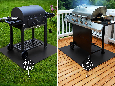 Plaat onder de barbecue Halfovale 100x100 cm