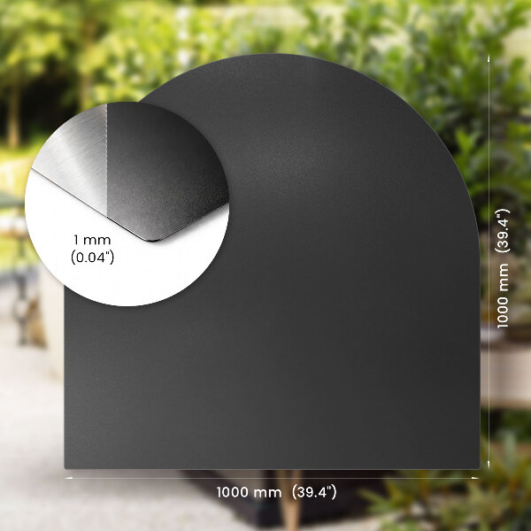 Plaat onder de barbecue Halfovale 100x100 cm
