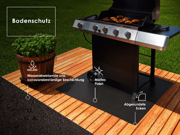 Plaat onder de barbecue Halfovale 100x100 cm