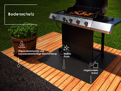Plaat onder de barbecue Halfovale 100x100 cm