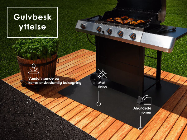 Metalen barbecue mat Rechthoekige 100x70 cm