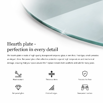 Szkło pod kominek okrągłe transparentne