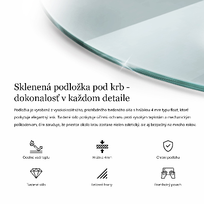 Szkło pod kominek okrągłe transparentne