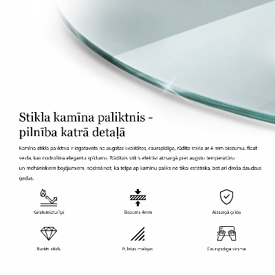 Szkło pod kominek okrągłe transparentne