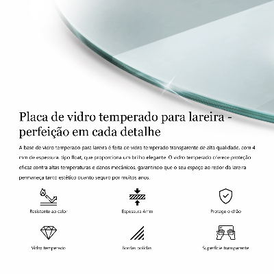 Szkło pod kominek okrągłe transparentne