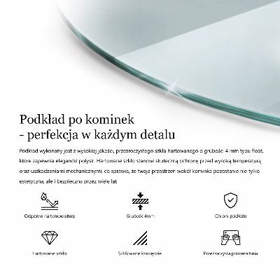Szkło pod kominek okrągłe transparentne