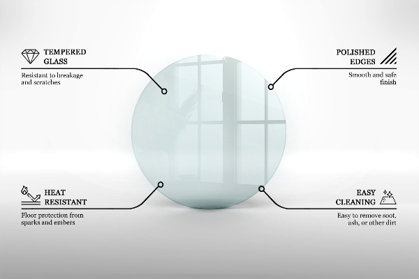 Szkło pod kominek okrągłe transparentne