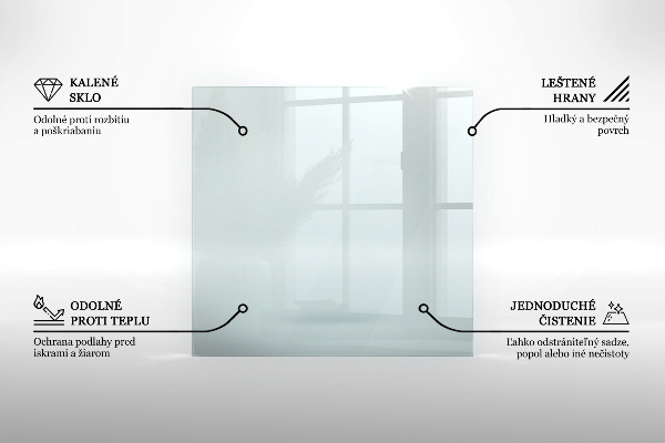 Szyba pod kominek prostokątna transparentna