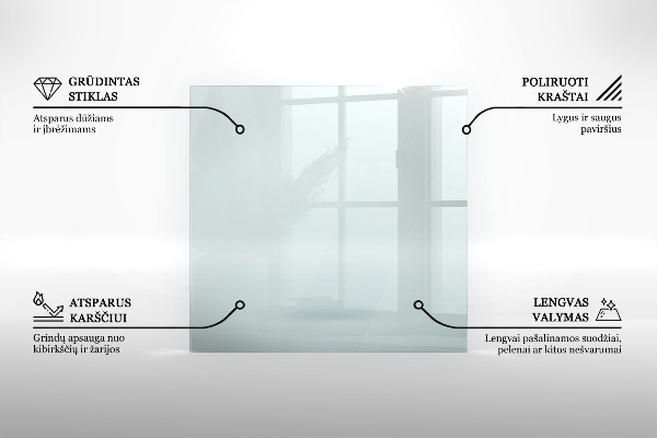 Szyba pod kominek prostokątna transparentna