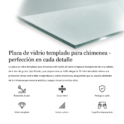 Rechthoekige vloerplaat openhaard Transparant