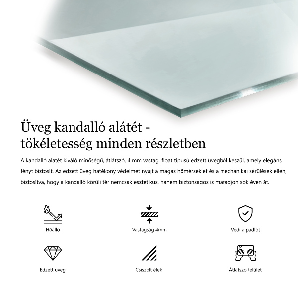 Rechthoekige vloerplaat openhaard Transparant