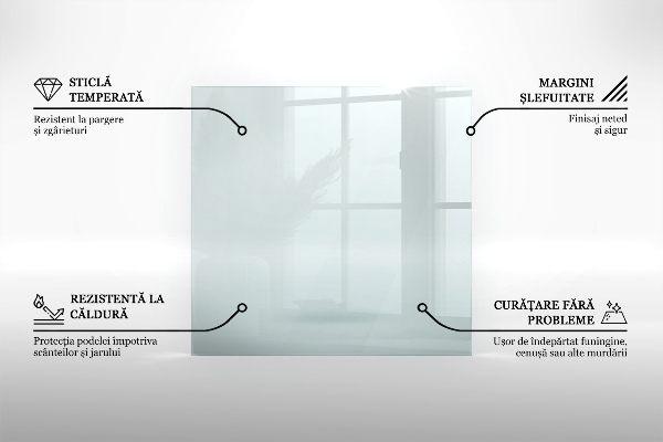 Rechthoekige vloerplaat openhaard Transparant