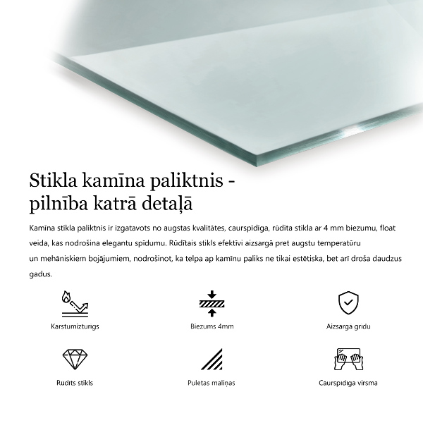 Rechthoekige vloerplaat openhaard Transparant