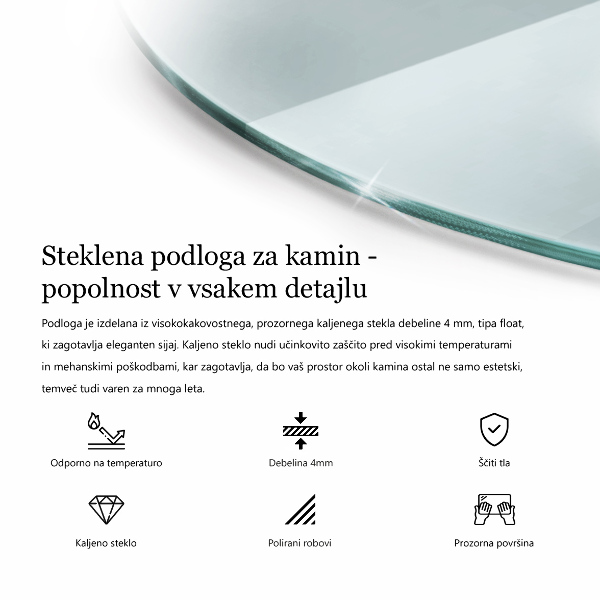 Szyba pod kozę półokrągła transparentna