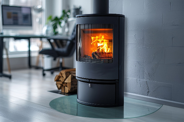 Onderplaat kachel Halfrond transparant