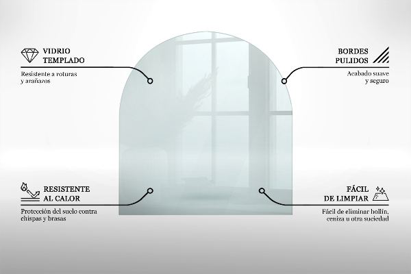 Onderplaat kachel Halfrond transparant