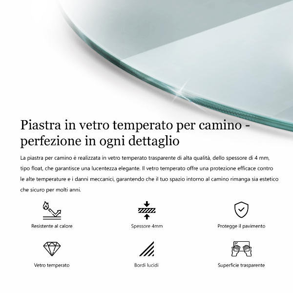 Szyba pod kozę półokrągła transparentna