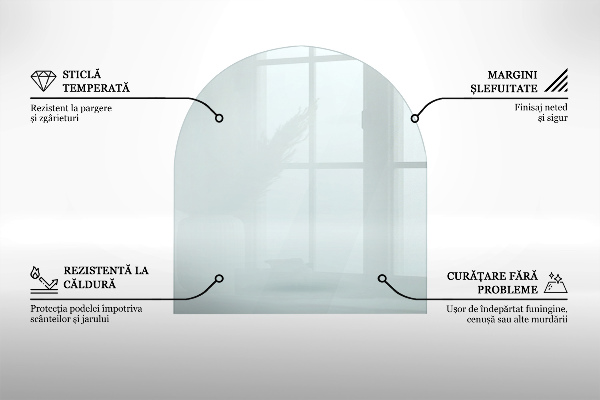 Onderplaat kachel Halfrond transparant