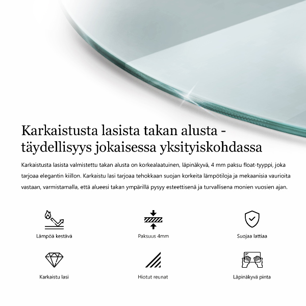 Onderplaat kachel Halfrond transparant