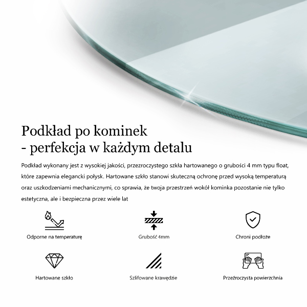 Onderplaat kachel Halfrond transparant