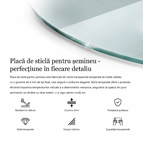 Plaat voor onder kachel Transparant kwart