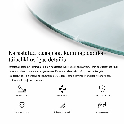 Szyba hartowana pod kominek ćwiartka transparentna