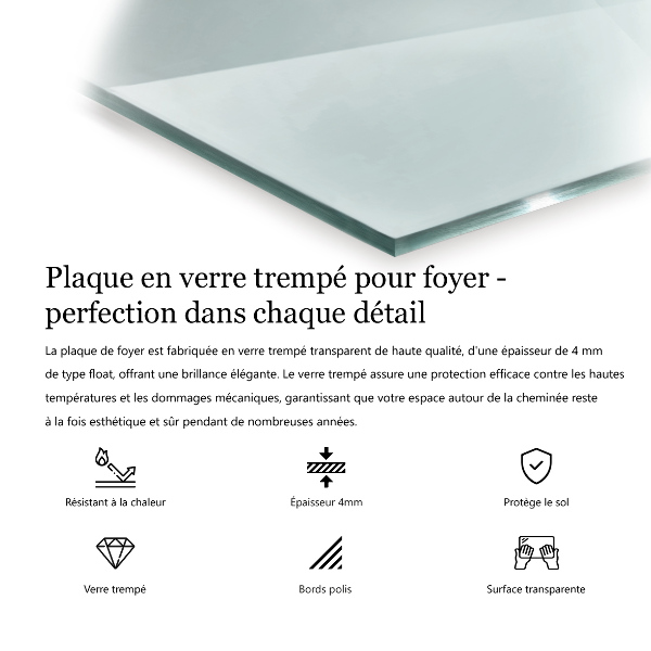 Hexagonale plaat onder houtkachel Transparant