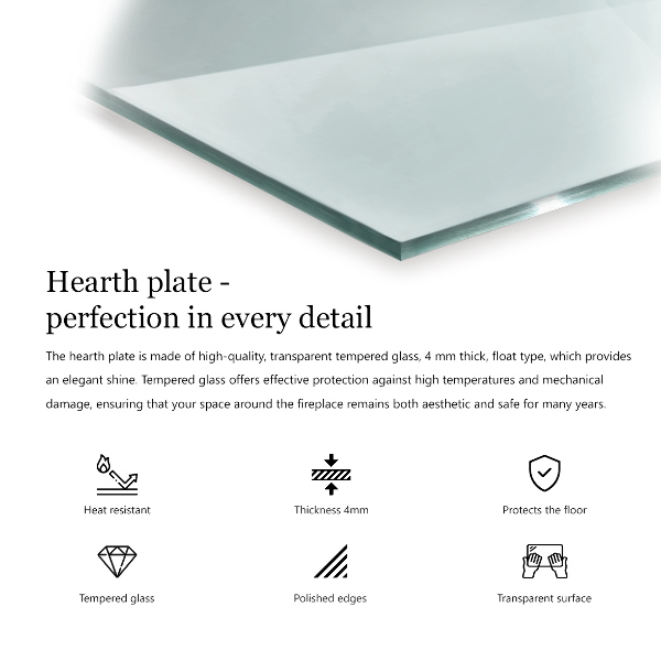 Hexagonale plaat onder houtkachel Transparant