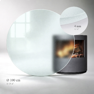 Ronde kachel vloerplaat Ronde kachel vloerplaat met optisch melkglas-effect