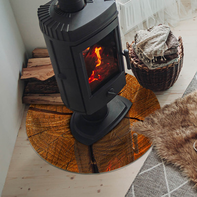 Szyba pod kominek Słoje drewna w przekroju