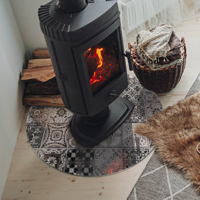 Plaat onder houtkachel Decoratieve tegelpatronen