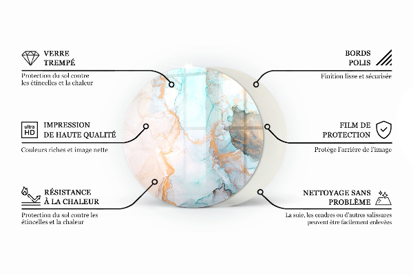 Plaat onder houtkachel Abstract organisch patroon