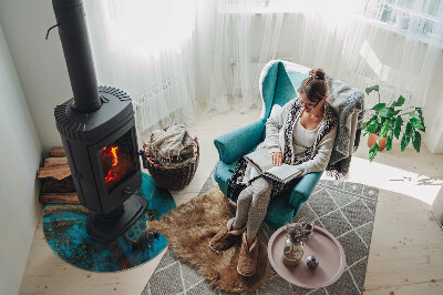 Plaat onder houtkachel Abstract organisch patroon