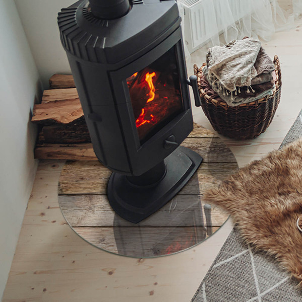 Vloerplaat voor kachel Houten plank in de lay-out