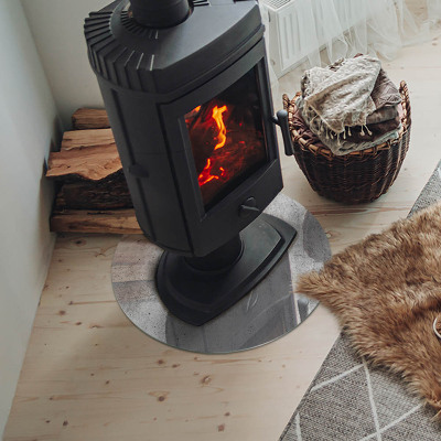 Plaat onder houtkachel Ruwe betontextuur