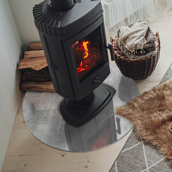 Plaat onder houtkachel Ruwe betontextuur