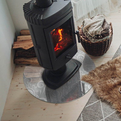 Vloerplaat voor kachel Elegant plantenpatroon