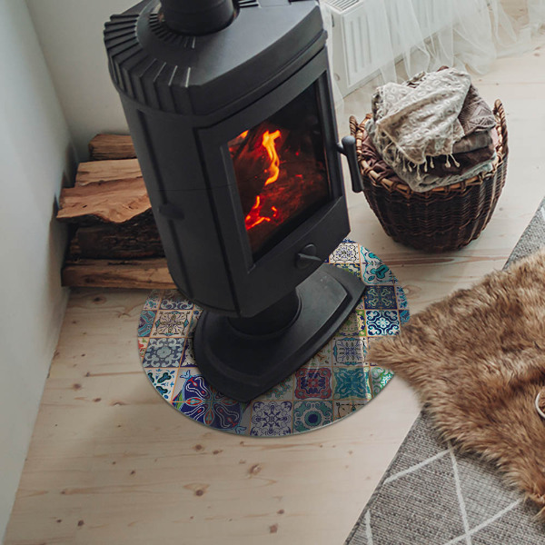 Plaat onder houtkachel Mozaïekpatronen op tegels